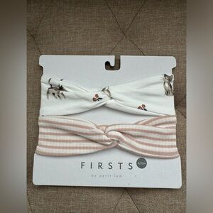 New Baby First by Petit Lem 2 Pack Organic Headbands